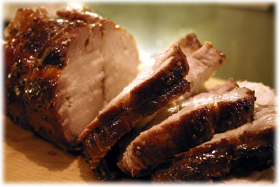 What is a good sauce to serve with pork cooked on a spit?