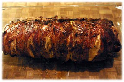 barbecue chicken wrapped in bacon 