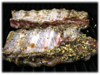 barbecue ribs on the grill 