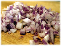 diced red onion