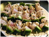green peppers and greek chicken thighs