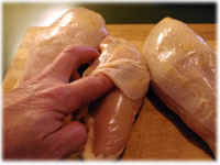 remove skin from chicken