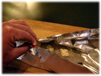 wrapping fish in foil for the grill