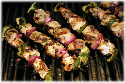 marinated pork kebabs