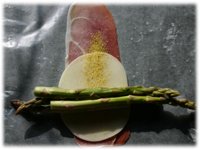 prosciutto with provolone and asparagus