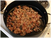 frying bacon for a bacon explosion