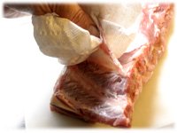 preparing bbq pork ribs