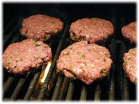 grilling beef burgers
