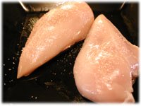 boneless skinless chicken with oil and salt
