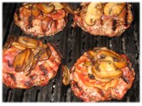 burgers with mushrooms and pancetta bacon