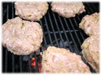grilling chicken burgers