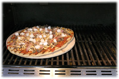 pizza stone on the grill 
