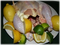 grilling chicken with lemons and limes