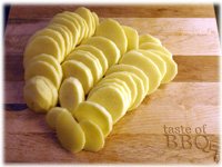 sliced potatoes for grilling