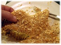 fish coated with crushed crackers