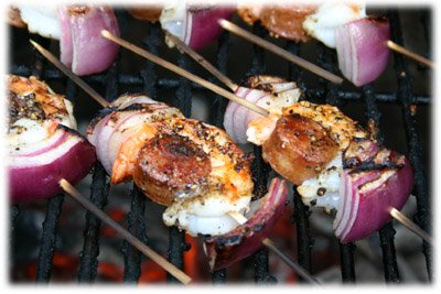 Awesome grilled shrimp & chorizo sausage appetizers