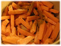 oiled sweet potato fries