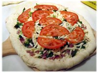 making a vegetable pizza recipe